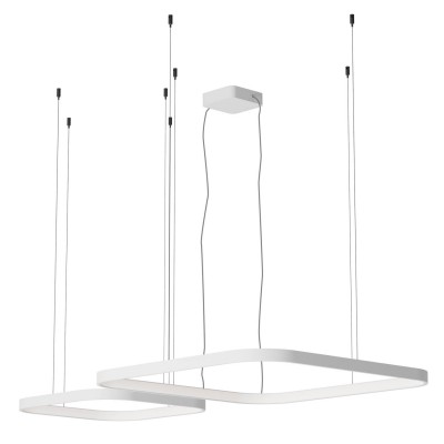 LEVERI HL SQ 98W DALI CCT Závěsné svítidlo, těleso hliník, povrch bílá, LED 96W, 5686lm-5932lm, přepín. CCT teplá 2700K-neutr 4000K, stmív. DALI, Ra90, 230V, IP20, tř.1, 500x500mm+750x750mm, vč závěs lanka l=3000mm, lze zkr.