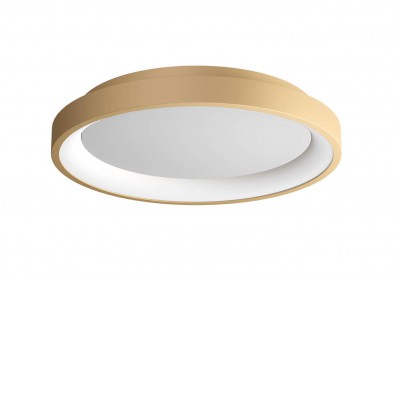 VENOSA 50W, STEP, CCT Stropní přisazené svítidlo, těleso hliník, povrch zlatá, LED 50W, 2860lm-2892lm, přepín. CCT teplá 3000K-neutr 4000K, stmív. STEP, Ra90, 230V, IP20, tř.2, rozměry d=580mm.