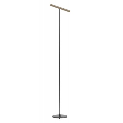 VELO FL 8,3W DIM Stojací bodová lampa, nast. směr svícení, těleso hliník, povrch černá a stříbrno-kávová, LED 8,3W, 358lm, teplá 2700K, stmívatelná, Ra90, 230V, IP20, tř.2, rozměry d=200mm, h=1450mm.