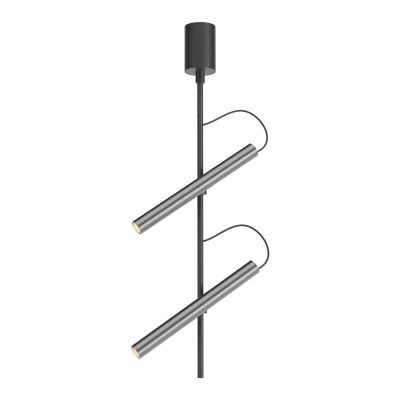 VELO PL 14,6W TRIAC Stropní bodové svítidlo, nast. směr svícení, těleso hliník, povrch černá a kouřový nikl, LED 14,6W, 769lm, teplá 3000K, stmív. TRIAC, Ra90, 230V, IP20, tř.1, rozměry 250x511mm.