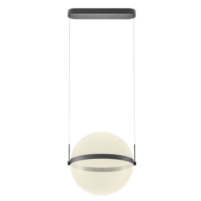 DINE HL 34W TRIAC Závěsné svítidlo, základna kov, povrch černá/mosaz, dif plast opál, stínítko plast opál, LED 34W, teplá 2700K/4039lm, 3000K/4164lm, stmív. TRIAC, Ra90, 230V, IP20, tř.1, rozměry d=400mm, vč závěs lanka l=1200mm, lze zkr.