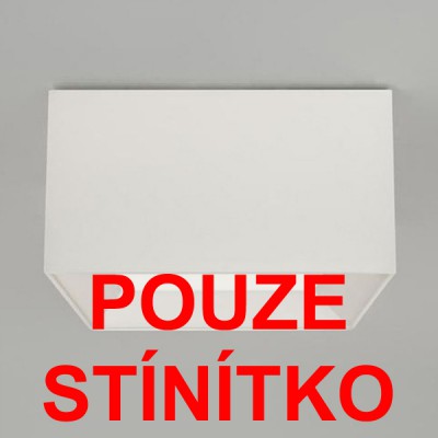 TRODA STÍNÍTKO čtvercové 400X400 VÝPRODEJ Stínítko svítidla, základna drátěná kostra, stínítko potah textil, bílá, difuzor sklo opál 400x400x220mm, POUZE stínítko, základna samostatně