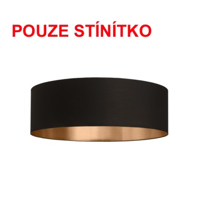 DIONE 60/19 Stínítko, materiál textil povrch vnější černá/ vnitřní měděná fólie, pro žárovku max 23W, d=600mm, h=190mm