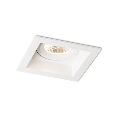MOJA Vestavné svítidlo, výklopné 20°, těleso hliník, povrch bílá, LED 10W, teplá 3000K, 750lm/cca 40W žár., 230V, IP20, tř.1, 100x100mm, h=130mm