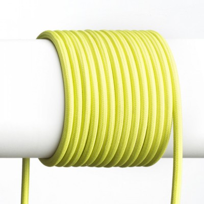 KABEL TŘIŽÍLOVÝ FLEXI 3x7,5mm Třižílový kabel s textilním úpletem, barva žlutá, 3x0,75mm, rozměry d=6,6mm, lze dodat v celku max l=25m, cena/1m