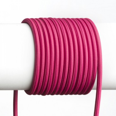 KABEL TŘIŽÍLOVÝ FLEXI 3x7,5mm Třižílový kabel s textilním úpletem, barva fuchsiová, 3x0,75mm, rozměry d=6,6mm, lze dodat v celku max l=25m, cena/1m