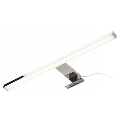 HEPRICO do koupelny Svítidlo na polici nebo skříňku k zrcadlu, těleso kov, povrch chrom lesk, difuzor plast mat, LED 1x7W, teplá 3000K, 370lm, Ra80, 230V, do koupelny IP44, tř.2. rozměry 500x25x14mm, 1 rameno l=100mm