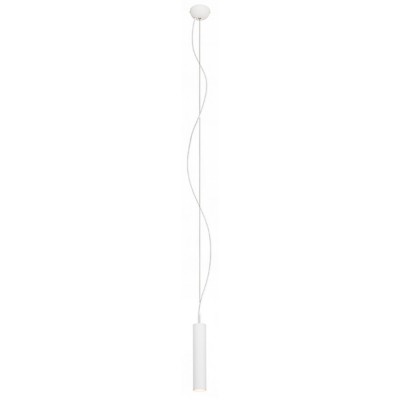 MANRA PENDANT Závěsné svítidlo, základna kov, povrch lak bílá mat, krycí sklo čiré, LED 1x9W, teplá 3000K, 855lm, 230V, IP20, tř.1. rozměry těleso d=100mm h=280mm, včetně závěsu h=1289mm, lze zkrátit