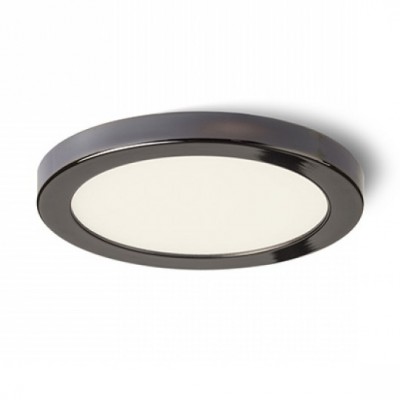 GREHAM IN Stropní, podhledové svítidlo, základna kov, rámeček chrom černá, difuzor plast opál, LED 1x6W, teplá 3000K, 540lm, Ra80, 230V, IP20, tř.2. rozměry d=90mm h=9mm