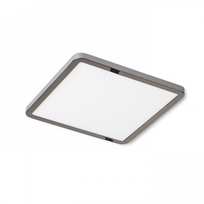 GREHAM IN SQUARE Stropní, podhledové svítidlo čtvercové, základna kov, rámeček chrom černá, difuzor plast opál, LED 1x18W, teplá 3000K, 1620lm, Ra80, 230V, IP20, tř.2. rozměry 175x175x9mm
