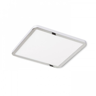 GREHAM IN SQUARE Stropní, podhledové svítidlo čtvercové, základna kov, rámeček chrom lesk, difuzor plast opál, LED 1x18W, teplá 3000K, 1620lm, Ra80, 230V, IP20, tř.2. rozměry 175x175x9mm