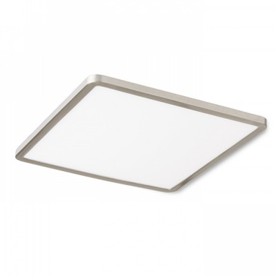 GREHAM IN SQUARE Stropní, podhledové svítidlo čtvercové, základna kov, rámeček nikl mat, difuzor plast opál, LED 1x22W, teplá 3000K, 2160lm, Ra80, 230V, IP20, tř.2. rozměry 225x225x9mm