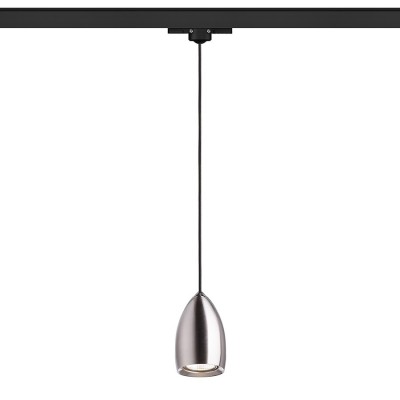 HARRYNO ZÁVĚSNO DO 3F LIŠTY Závěsné svítidlo do napájecí 3F lišty, základna kov, povrch černá, stínítko kov nikl mat, pro žárovku 1x35W, GU10, 230V, IP20, tř.1, 132x68mm, vč závěsného kabelu l=800mm lze zkrátit