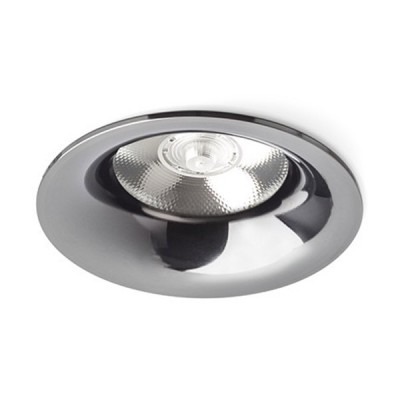 TANTIKA LED 10W Vestavné stropní bodové svítidlo, materiál kov, povrch černý chrom, LED 10W, 900lm, teplá 3000K, 230V, IP20, tř.1, rozměry d=85mm, h=82mm