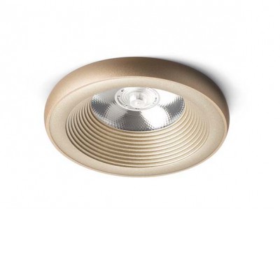 DIEZ Stropní, podhledové komínkové svítidlo, těleso kov, povrch perleťová zlatá, LED 10W, teplá 3000K, 900lm, Ra80, 230V, IP20, rozměry d=930mm, h=800mm.