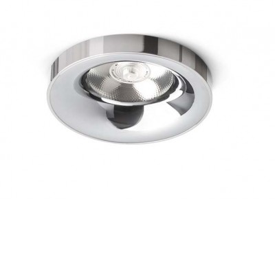DIEZ Stropní, podhledové komínkové svítidlo, těleso kov, povrch chrom, LED 10W, teplá 3000K, 900lm, Ra80, 230V, IP20, rozměry d=930mm, h=800mm.