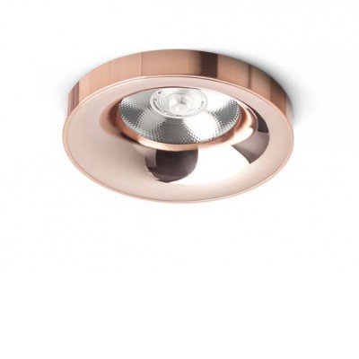 DIEZ Stropní, podhledové komínkové svítidlo, těleso kov, povrch měď, LED 10W, teplá 3000K, 900lm, Ra80, 230V, IP20, rozměry d=930mm, h=800mm.