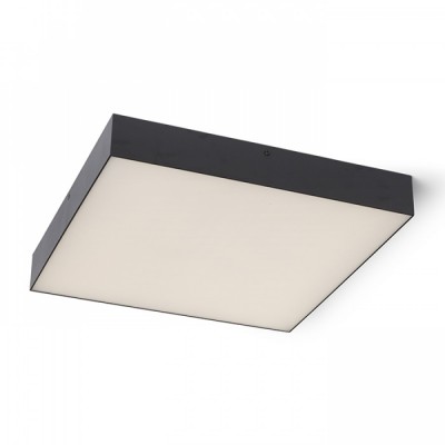 CORIANA SQ LED 50W Stropní, přisazené svítidlo, těleso kov, povrch černá, difuzor plast opál, LED 50W/4500lm, teplá 3000K, 230V, IP20, tř.1, rozměry 400x400x58mm