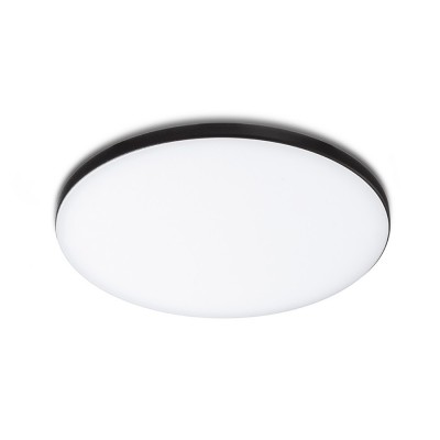 DILLINGEN R Stropní, podhledové svítidlo, kruhové, rámeček černá, LED 18W, 1800lm, teplá 3000K, Ra80, 230V, IP20, rozměry d=200mm, h=10mm, trafo na kabelu