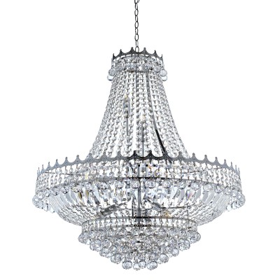 ONOSETA PENDANT 13x7W E14 Závěsné svítidlo, základna kov, těleso kov, povrch chrom stříbrná lesk, křišťálové ověsy, pro žárovku 13x7W, E14, 230V, IP20, tř.1. rozměry těleso d=800mm h=900mm, včetně závěsu l=2520mm, lze zkrátit
