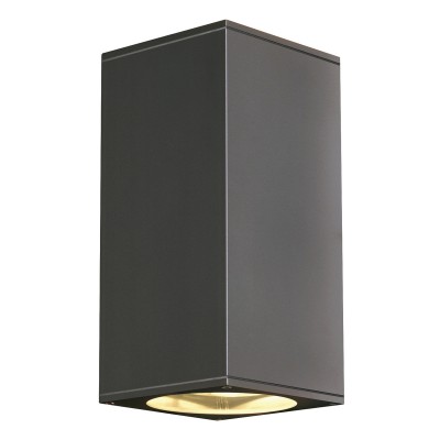 ODETA WALL 2x75W GU10 230V Nástěnné venkovní svítidlo, těleso hliník černá antracit, difuzor sklo, pro žárovku 2x75W, GU10, 230V, IP44, rozměry 275x135x130mm, svítí nahoru/dolů