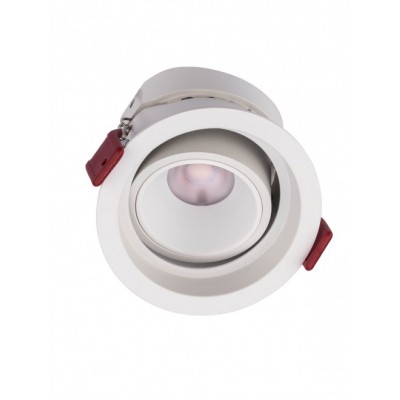 DENKO BI R 12W Stropní podhledové bodové svítidlo, výklopné +-45°, těleso hliník, povrch bílá, LED 12W, teplá 3000K, 1050lm, vyzař. úhel 38°, Ra95, 230V, IP20, tř.1, rozměry d=87mm, h=67mm.