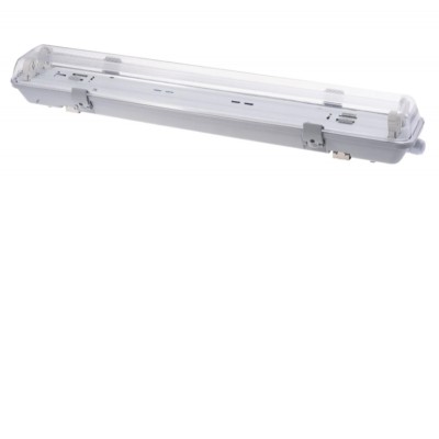 FORFEX 2x60/2x150 G13, IP65 Průmyslové svítidlo prachotěsné, těleso plast bílá, kryt plast čirý, pro 2x LED zářivku T8/G13,  l=600mm/l=1500mm, 230V, IP65, rozměry dle typu, LED trubice SAMOSTATNĚ, jednostranné zapojení