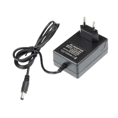 Síťový adaptér, 12V, 24W Síťový adaptér do zásuvky pro LED pásky, černá, vstup 230V, výstup 12V, 2A, 24W, IP20, konektor 5,5/2,1mm, rozměry 75x50x40mm, kabel l=1m, ochrana proti zkratu, přetížení, přehřátí
