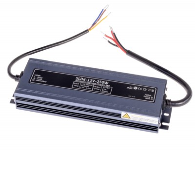 LED zdroj 12V 250W, IP67 Napájecí zdroj pro LED pásky, vstup 230V, výstup 12V, 250W, IP67, rozměry 228x72x32mm, ochrana proti přehřátí, zkratu a přetížení.