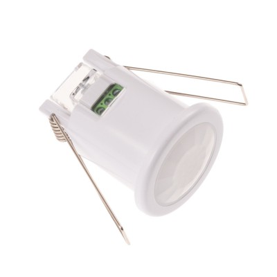 mini PIR pohybové čidlo 360° PIR - Pohybové čidlo podhledové, senzor pohybu pro osvětlení, materiál plast, barva bílá, záběr 120°/360°, dosah max 8m, čas sepnutí 10s-15min, 230V, 400W/800W, IP20, rozměry d=50mm, h=62mm.