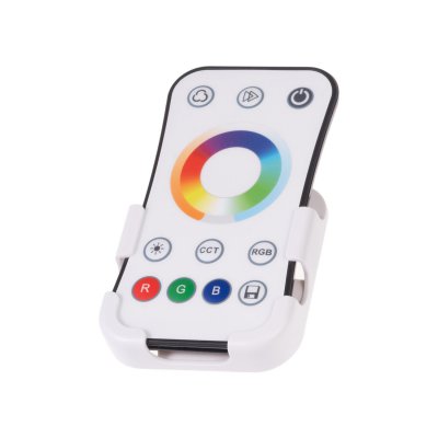 STIFEX II RF-dim RGBW-CCT RF bezdrátový ruční dálkový ovladač pro řízení RGBW-CCT LED pásků dosah až 30m, bílá, ovládání 1 zóny, napájení baterie 2032 3V, rozměry 107x58,5x9mm