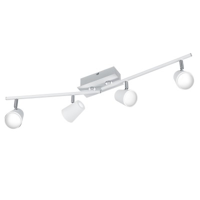 GALLIPOT LED 4x6W Stropní svítidlo, nastavitelný směr svícení, otočná ramena, materiál kov, povrch bílá mat, difuzor plast opál, LED 4x6W, teplá 3000K, 4x550lm, 230V, IP20, tř.1, rozměry 815x100x200mm.