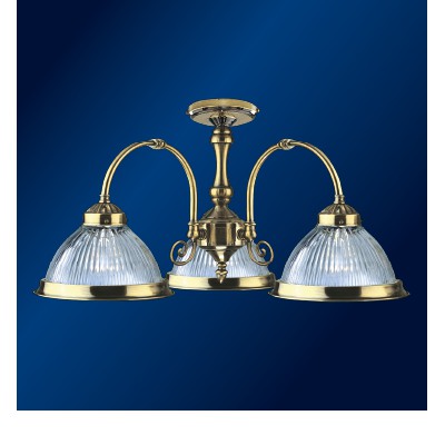 MARBURG II Stropní svítidlo, lustr,  těleso kov, povrch antická mosaz, stínítko sklo, pro žárovku 3x60W, E27, 230V, rozměry 560x560mm, h=340mm.
