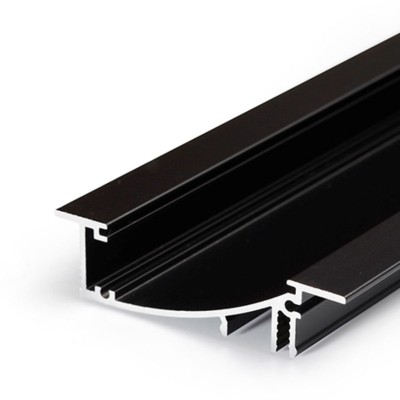 WAKE PROFIL 53x13,5mm Vestavný zápustný profil, materiál hliník, povrch černý, maximální šířka LED pásků w=8mm, boční úchyt LED pásků, rozměry 53x13,5mm, l=4000mm, svítí nahoru, nebo dolů