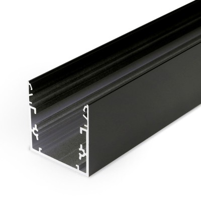 CORNER PROFIL 53x53mm Stropní, přisazený profil pro LED pásky, materiál hliník, povrch černý, max šířka LED pásků w=32mm, rozměry 53x53mm, l=2000mm