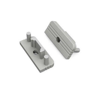 BROUDE koncovka s otvorem 20x8x7mm Koncovka profilu pro LED pásky s otvorem, obdélníková, materiál ABS, povrch šedá, rozměry 20x8x7mm.
