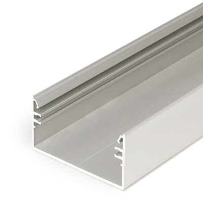 BARTIAS PROFIL 53x28mm Přisazený profil pro LED pásky, materiál hliník, povrch elox šedostříbrný mat, max šířka LED pásků w=50mm, rozměry 53x28mm, l=2000mm