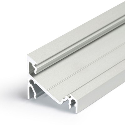 CHIMA PROFIL 14, 24x19,4mm Přisazený, rohový profil pro LED pásky, sklon 60° nebo 30°, materiál hliník, povrch elox šedostříbrný mat, max šířka LED pásků w=14mm, rozměry 24x19,4mm, l=2000mm