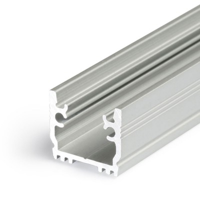 FALLO PROFIL DO PODLAHY, 15,8x13,7mm Podlahový pochozí LED profil pro LED pásky, materiál hliník, povrch elox šedostříbrný mat, max šířka LED pásků w=12mm, IK08 (5J), rozměry 15,8x13,7mm, l=2000mm