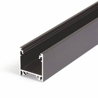 FICARIA PROFIL, 23x25,1mm Přisazený, závěsný profil pro LED pásky, materiál hliník, povrch černý, max šířka LED pásků 20mm, rozměry 23x25,1mm, l=2000mm