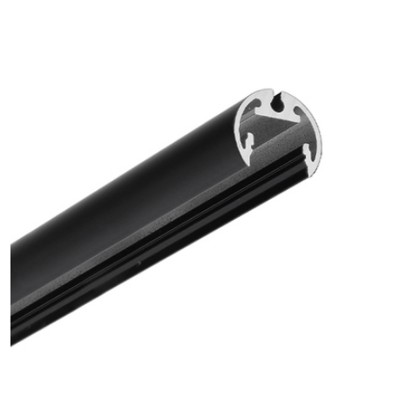MACIE 17x20mm Kruhový profil pro LED pásky, materiál hliník, povrch černá,max šířka LED pásku w=12mm, rozměry d=20mm, délka l=2000mm