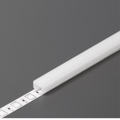 DNC1 8,2x6,9mm Nasouvací difuzor k profilu pro LED pásky, materiál plast PMMA, povrch opál, rozměry 8,2x6,9mm, délka dle typu.
