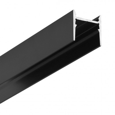 ZAMP profil 16x16mm Přisazený, závěsný profil pro LED pásky, materiál hliník, povrch černá, max šířka LED pásků w=12mm, rozměry 16x16mm, l=2000mm