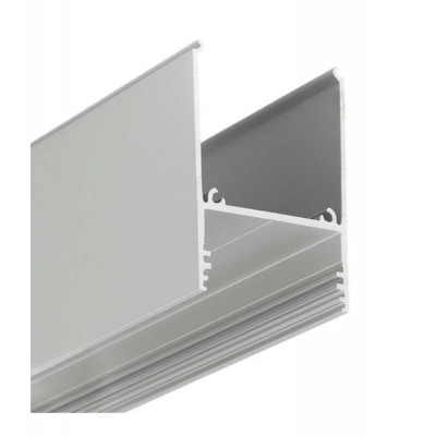 FUZE profil 33,4x49,9 Přisazený, závěsný profil pro LED pásky, materiál hliník, povrch elox šedostříbrný, max šířka LED pásků w=30mm, rozměry 33,4x49,9mm, délka l=4050mm.