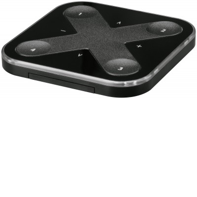 RF rocker CASAMBI RF bezdrátový nástěnný ovladač, Casambi černý, nebo bílý, fce za/vyp, stmívání, nastavení CCT teploty světla, 4 scény, napájení baterie CR2430, IP20, rozměry 90c90x12mm