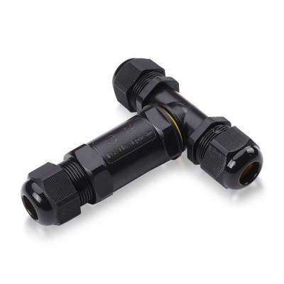 CA-BOX A 3x IP68 VÝPRODEJ Voděodolná rozbočovací kabelová krabice, materiál plast černá, pro 3 kabely d=8-12mm, vodiče 5x0,5-4mm2, 230V, IP68, rozměry 106.8x96x29mm