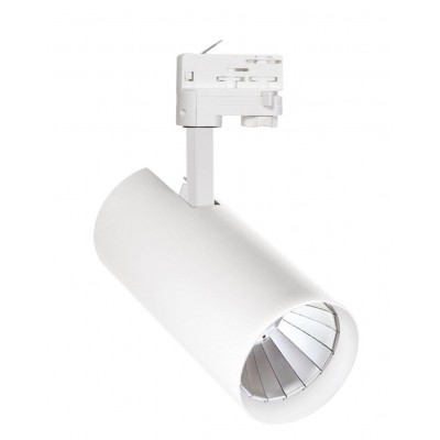 DELICATES LUX 3F 35W DALI Bodové svítidlo do 3F lišty, hliník, bílá, LED 35W, 4000lm, neutrální 4000K, vyzař. úhel 36°, stmív DALI, Ra80, 230V, IP20, tř.1, rozměry 90x233x300mm, vč. 3F adaptér Nordic Alumin