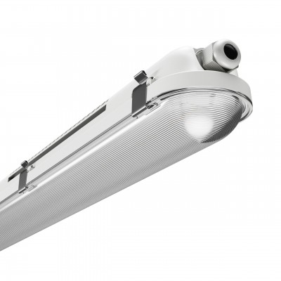 NORMA LED 58W, IP65, IK10 Průmyslové prachotěsné svítidlo, plast šedá, difuzor plast, přepín příkon LED 58W/47W/37W/27W, 9000lm, denní 6000K, vyzař. úhel 120°, Ra80, 230V, IP66, IK10 1500x80x68mm, průběžné zapojení 3x1,5mm