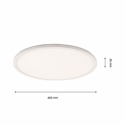 DISKON LED 36W, 48W Stropní, nebo závěsné svítidlo, těleso plast bílá, difuzor plast opál, LED 36W, 3600lm, přepínatelná teplota CCT teplá 3000K, neutrální 4000K, denní 6000K, Ra80, 230V, IP20, rozměry d=400mm, h=26mm