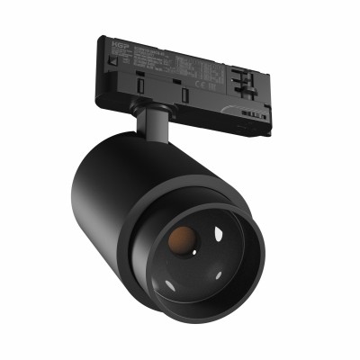 JOOP LED 6W-20W, ZOOM 8°, 45° Ra90 Bodové kolejnicové svítidlo, těleso hliník, černá, LED přepín příkon 6- 20W, 2100lm, neutrální 4000K, ZOOM nastavitelný vyzař úhel 8°-45° Ra90, 230V, IP20, 82X160X222mm, 3F adaptér NORDIC ALUMINIUM